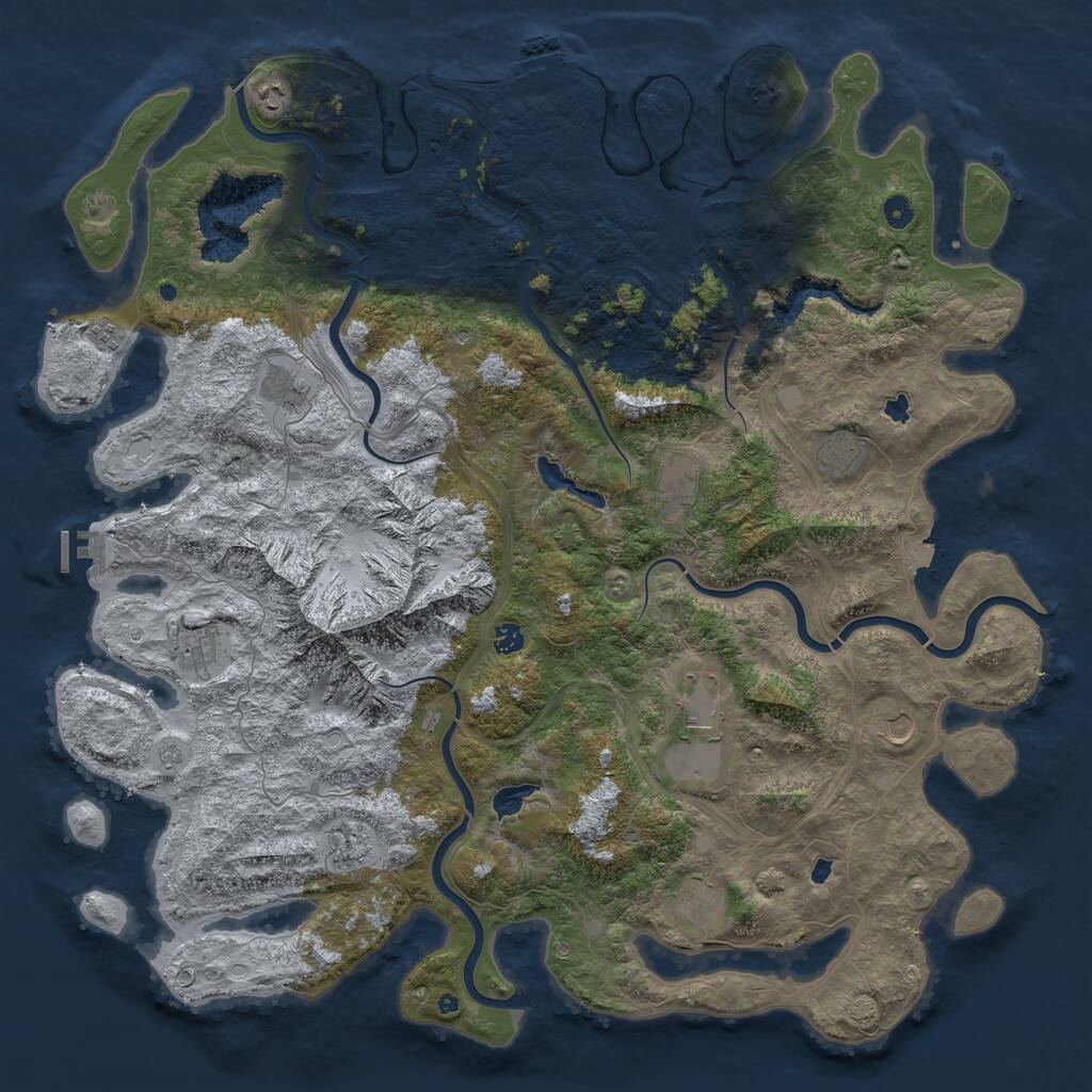 Rust Map: Procedural Map, Size: 5263, Seed: 118312776, 17 Monuments