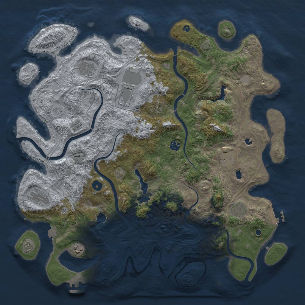 Rust Map: Procedural Map, Size: 4500, Seed: 25894, 15 Monuments