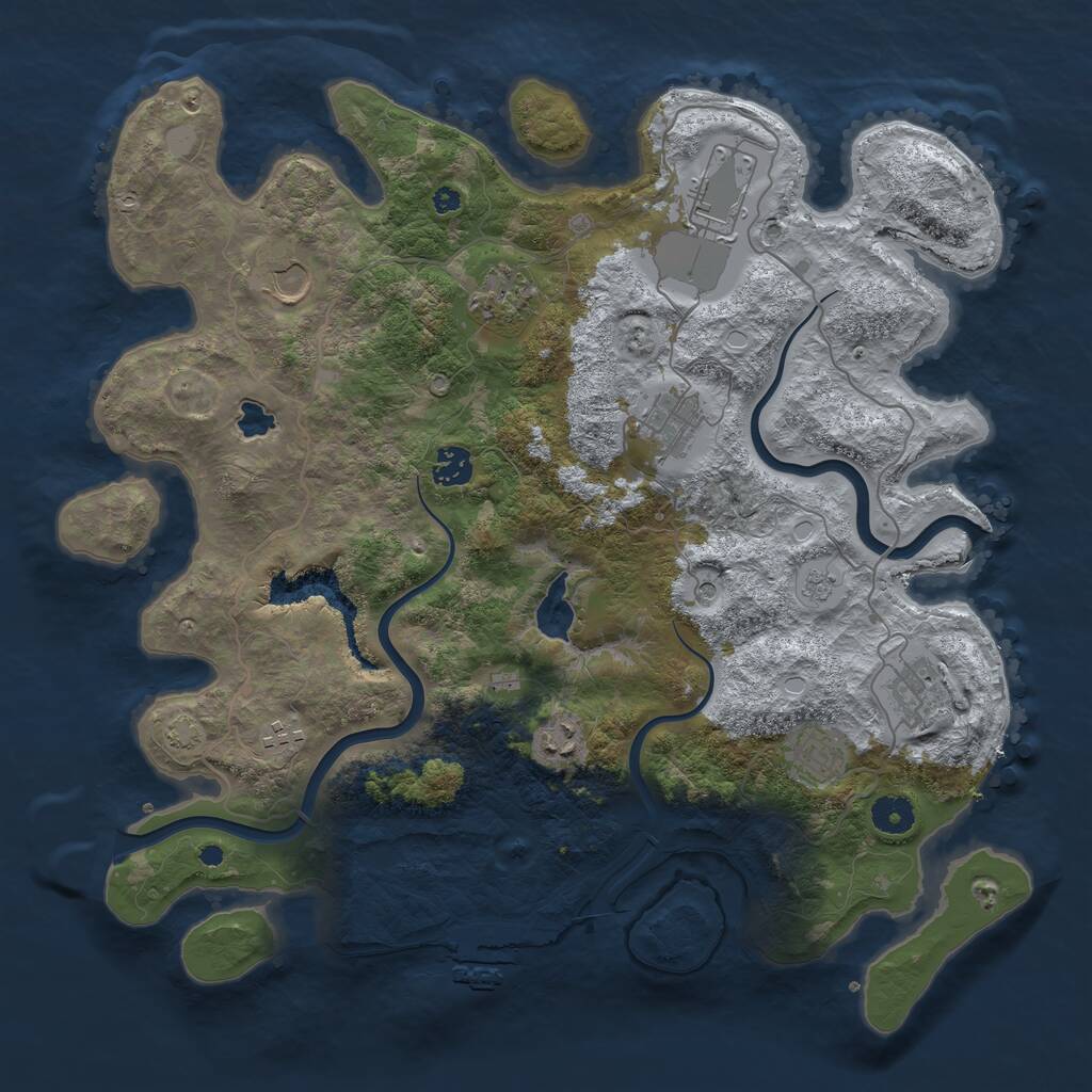 Rust Map: Procedural Map, Size: 4000, Seed: 739419533, 14 Monuments