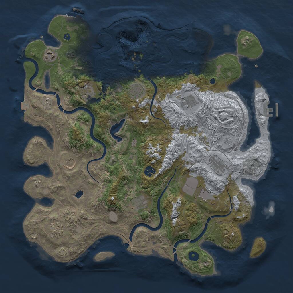 Rust Map: Procedural Map, Size: 4250, Seed: 897952631, 17 Monuments