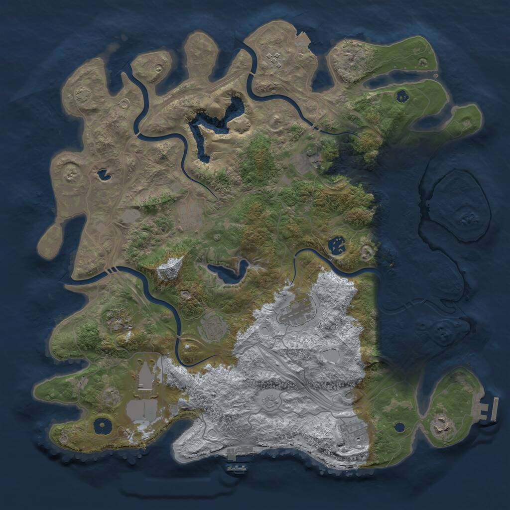 Rust Map: Procedural Map, Size: 4250, Seed: 398672872, 16 Monuments