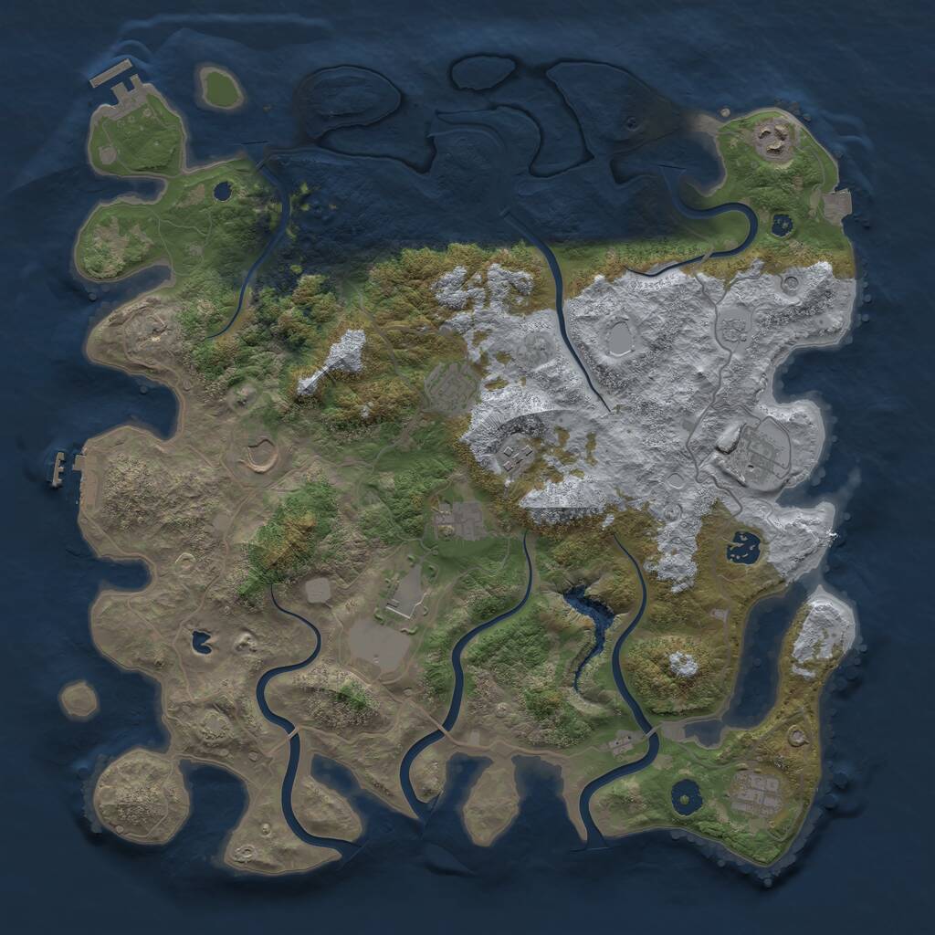 Rust Map: Procedural Map, Size: 4200, Seed: 1463493097, 15 Monuments