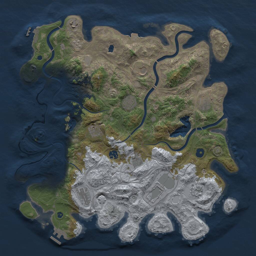 Rust Map: Procedural Map, Size: 4250, Seed: 1169922935, 17 Monuments