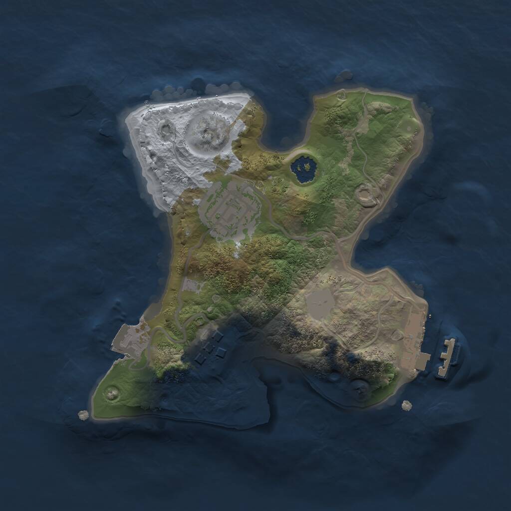 Rust Map: Procedural Map, Size: 2000, Seed: 1863319, 4 Monuments