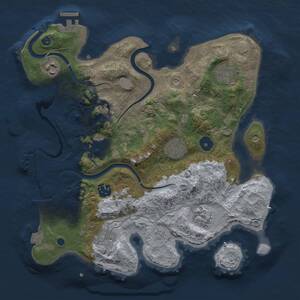 Thumbnail Rust Map: Procedural Map, Size: 3300, Seed: 383838, 13 Monuments