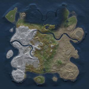 Thumbnail Rust Map: Procedural Map, Size: 3500, Seed: 2055549205, 15 Monuments