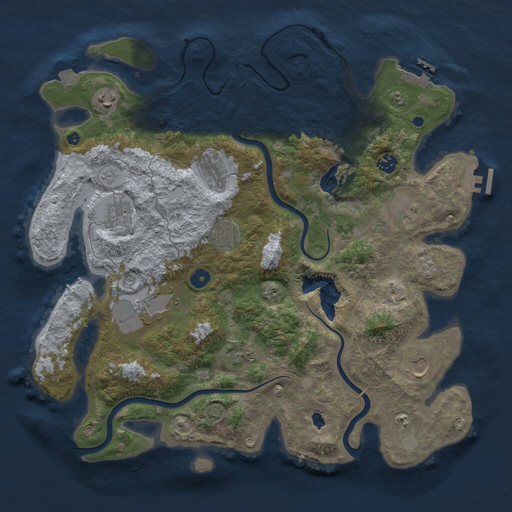 Rust Map: Procedural Map, Size: 4000, Seed: 35159, 16 Monuments