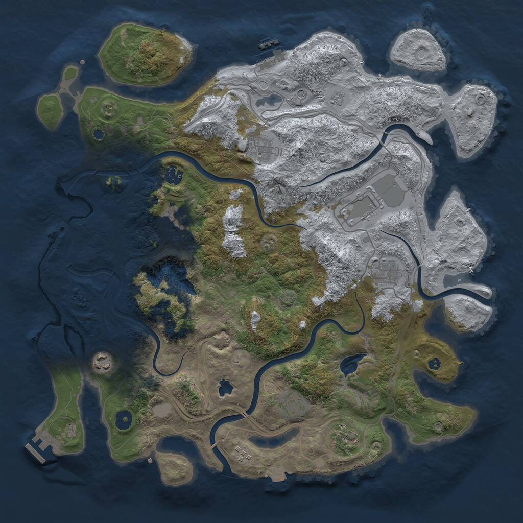 Rust Map: Procedural Map, Size: 4250, Seed: 1706549851, 15 Monuments