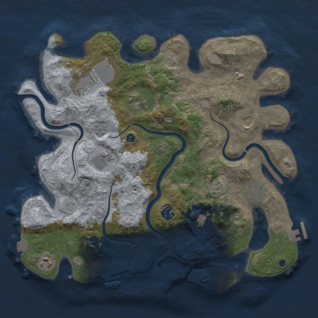 Rust Map: Procedural Map, Size: 3700, Seed: 152748274, 15 Monuments