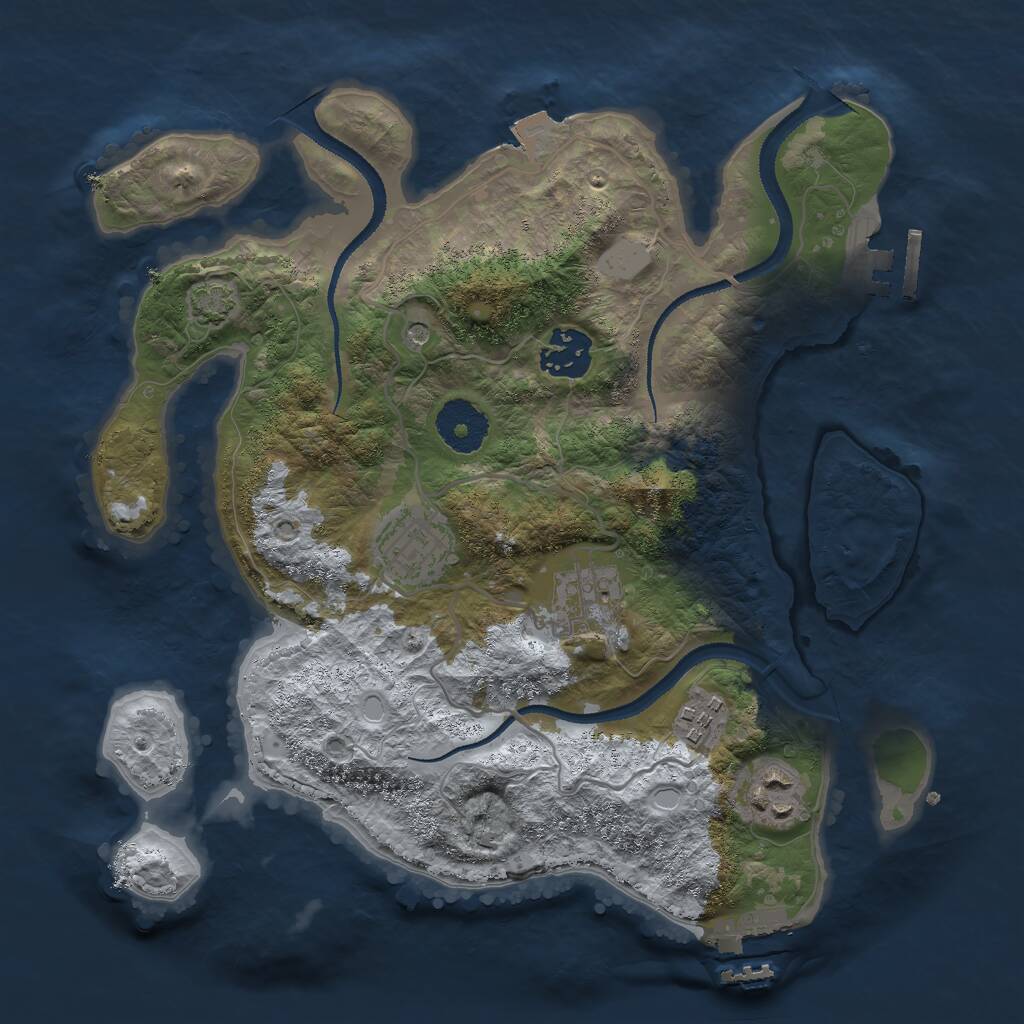 Rust Map: Procedural Map, Size: 3000, Seed: 916453789, 10 Monuments