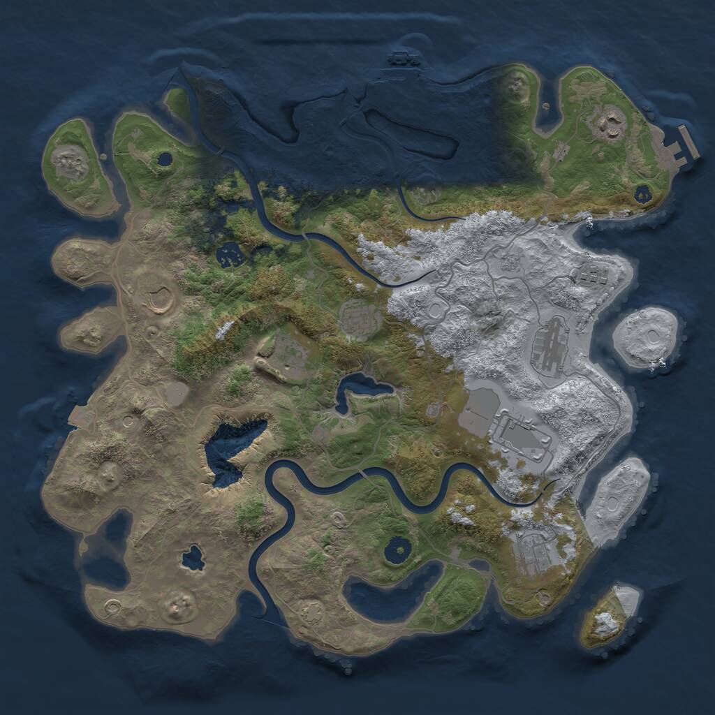 Rust Map: Procedural Map, Size: 4000, Seed: 1808670345, 15 Monuments