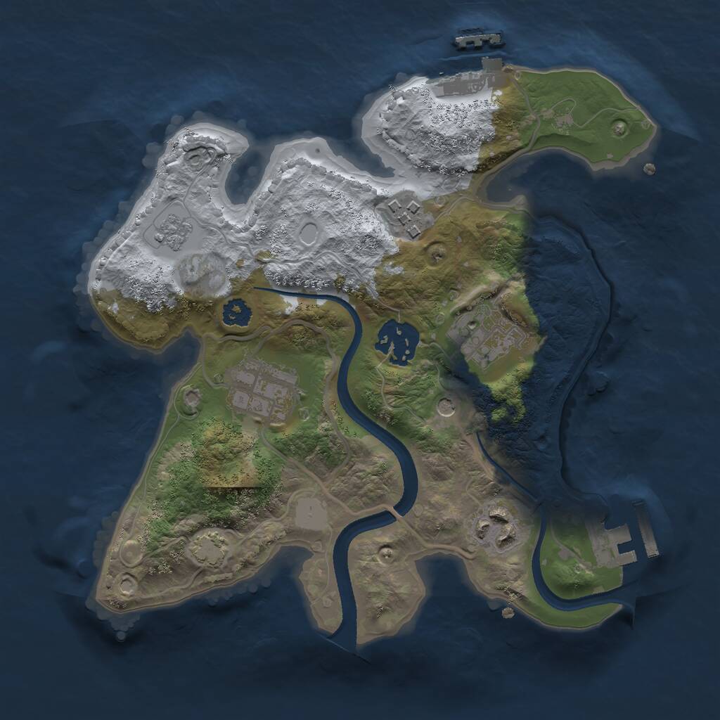Rust Map: Procedural Map, Size: 2500, Seed: 1389305169, 11 Monuments