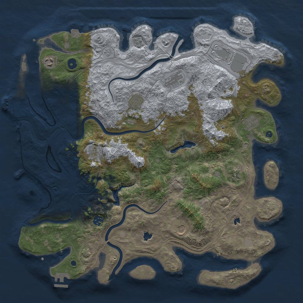 Rust Map: Procedural Map, Size: 4500, Seed: 1639195132, 16 Monuments