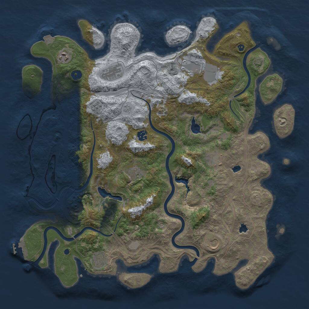 Rust Map: Procedural Map, Size: 4500, Seed: 1187, 14 Monuments