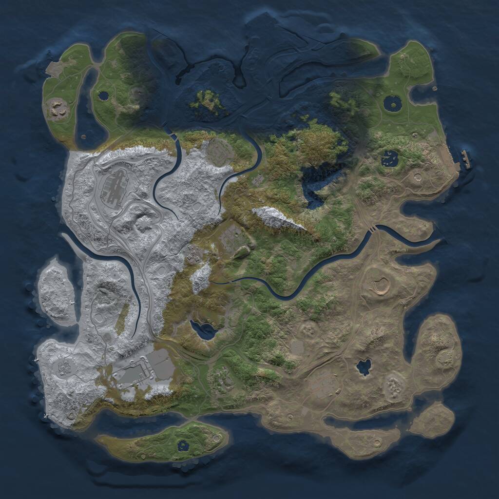 Rust Map: Procedural Map, Size: 4250, Seed: 53693726, 16 Monuments