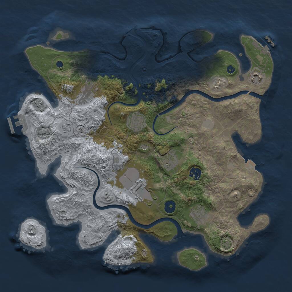 Rust Map: Procedural Map, Size: 3600, Seed: 60000, 14 Monuments