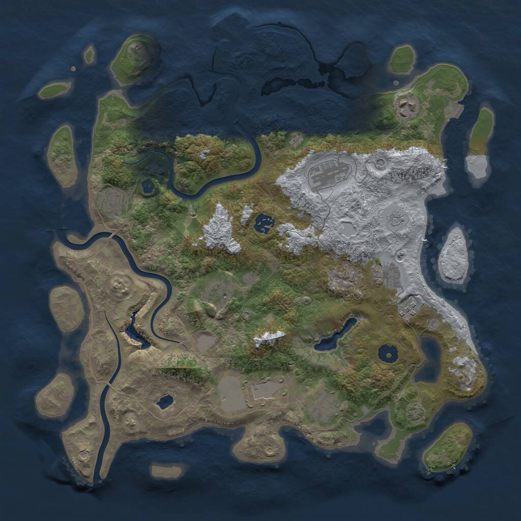 Rust Map: Procedural Map, Size: 4000, Seed: 1448120032, 14 Monuments