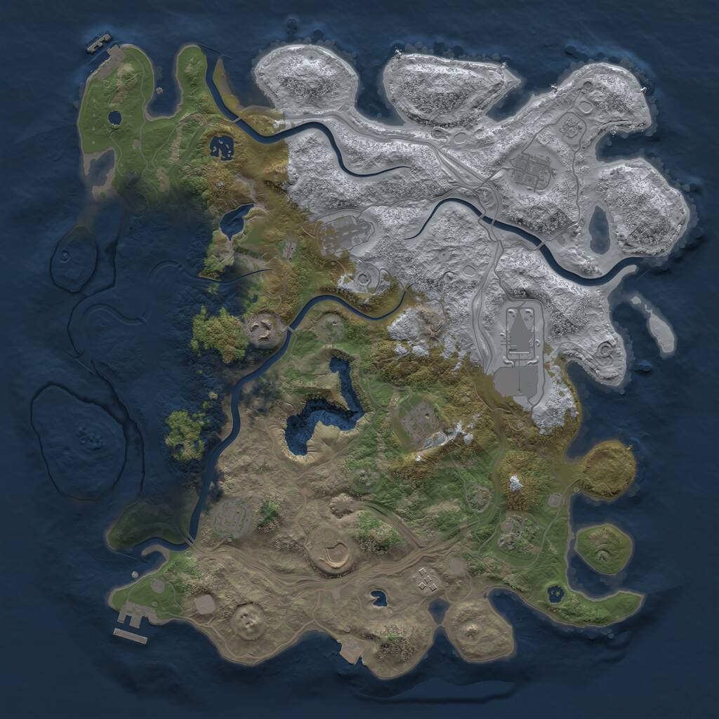 Rust Map: Procedural Map, Size: 4250, Seed: 726719, 16 Monuments