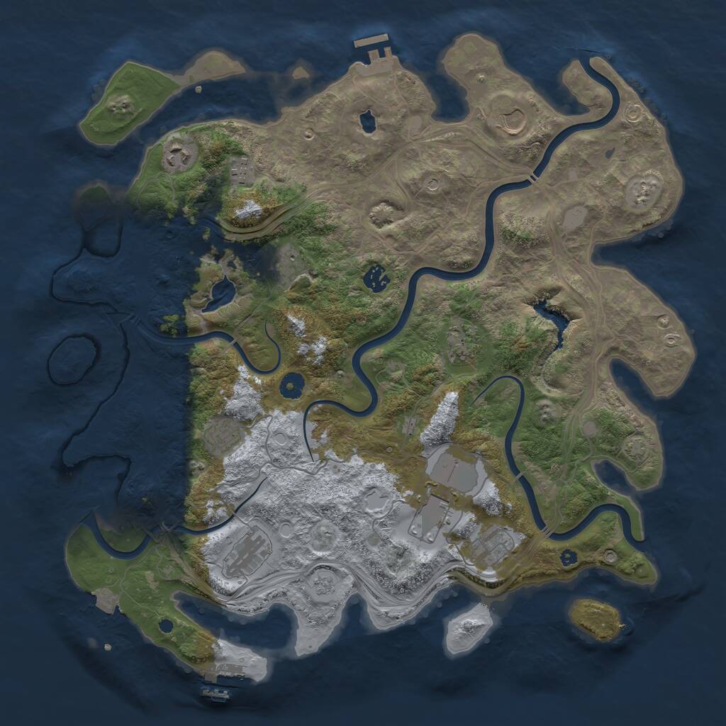 Rust Map: Procedural Map, Size: 4250, Seed: 732390679, 16 Monuments