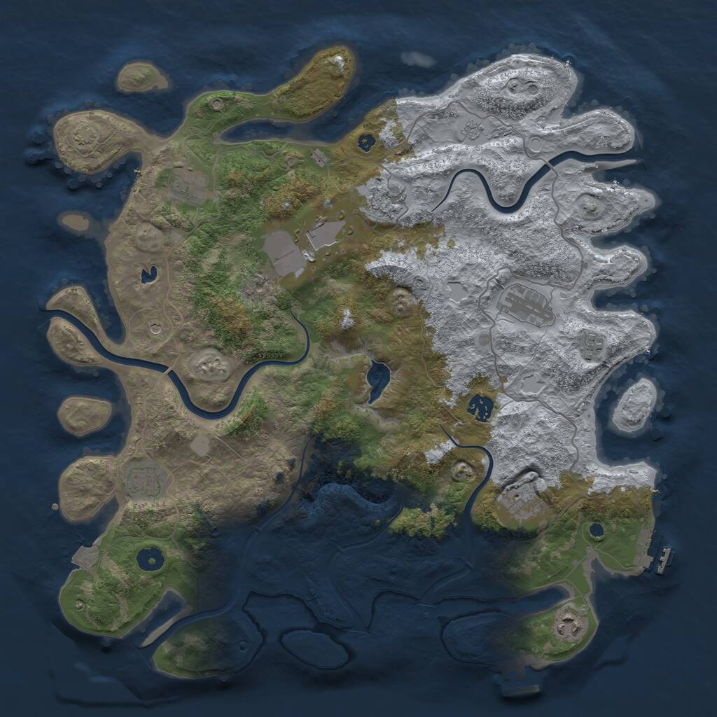 Rust Map: Procedural Map, Size: 4180, Seed: 40000, 15 Monuments