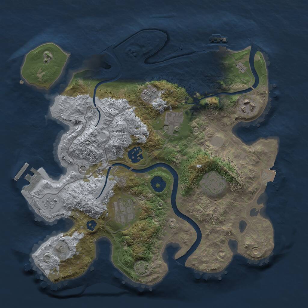 Rust Map: Procedural Map, Size: 3000, Seed: 114980, 12 Monuments