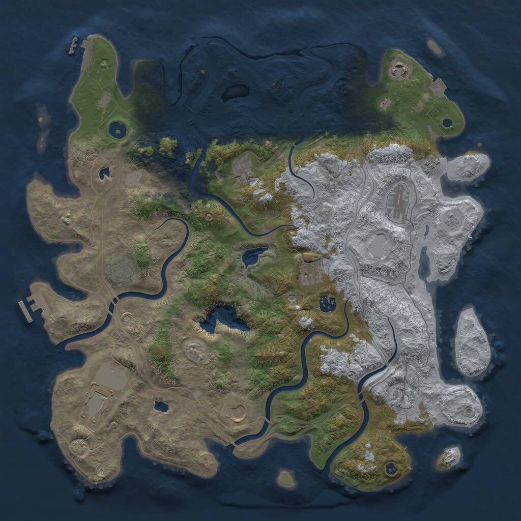 Rust Map: Procedural Map, Size: 4500, Seed: 312542794, 16 Monuments