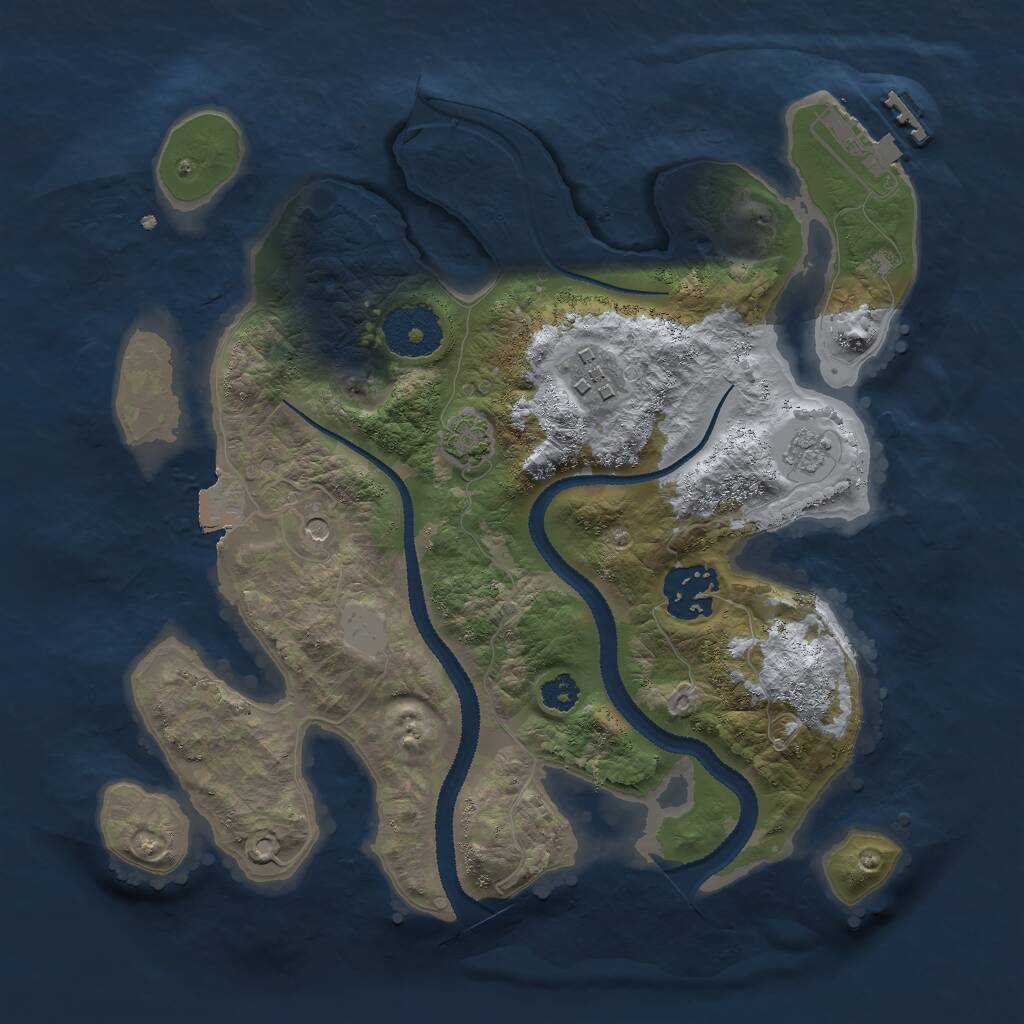 Rust Map: Procedural Map, Size: 2750, Seed: 563151272, 7 Monuments