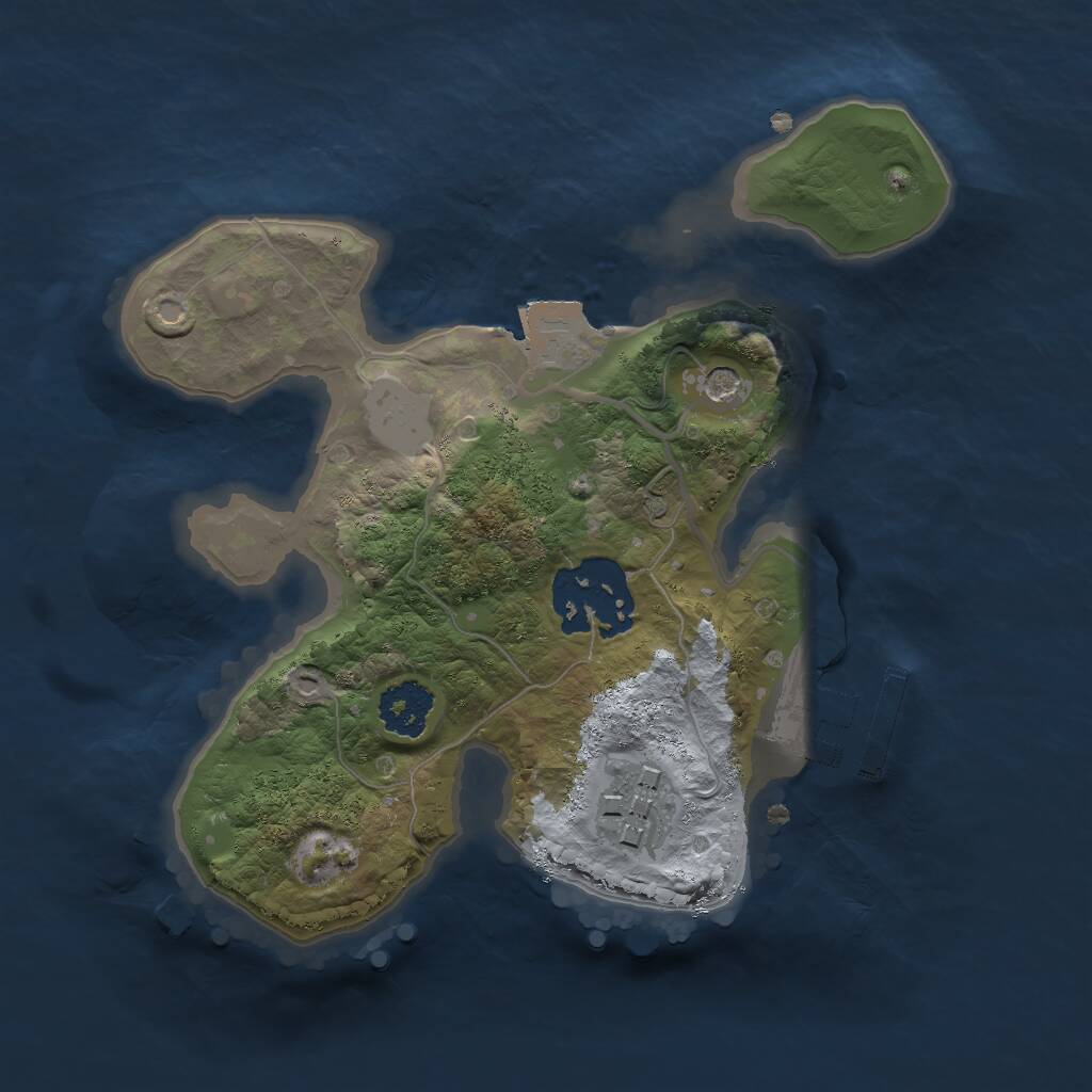 Rust Map: Procedural Map, Size: 2000, Seed: 75885, 5 Monuments