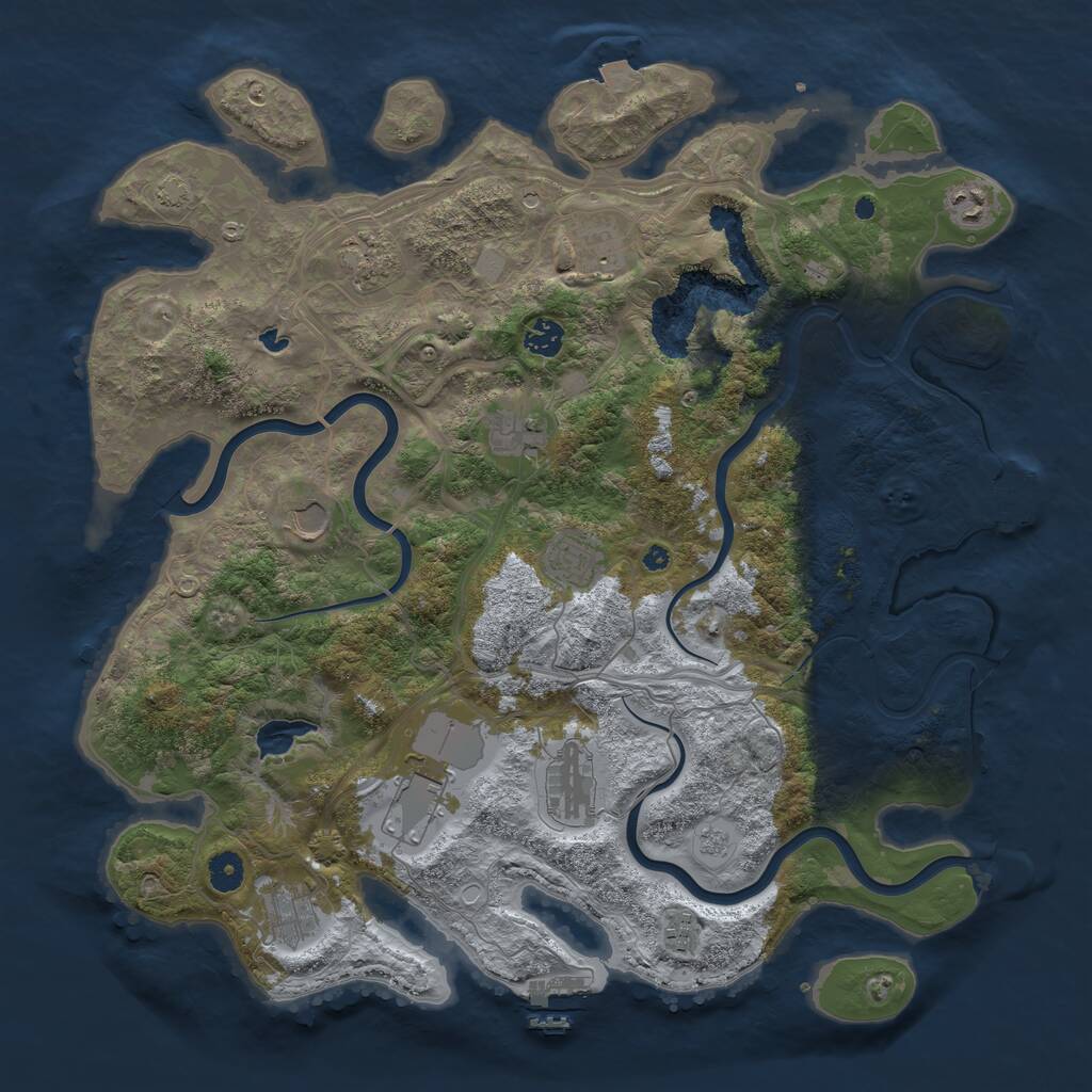 Rust Map: Procedural Map, Size: 4300, Seed: 865104380, 17 Monuments