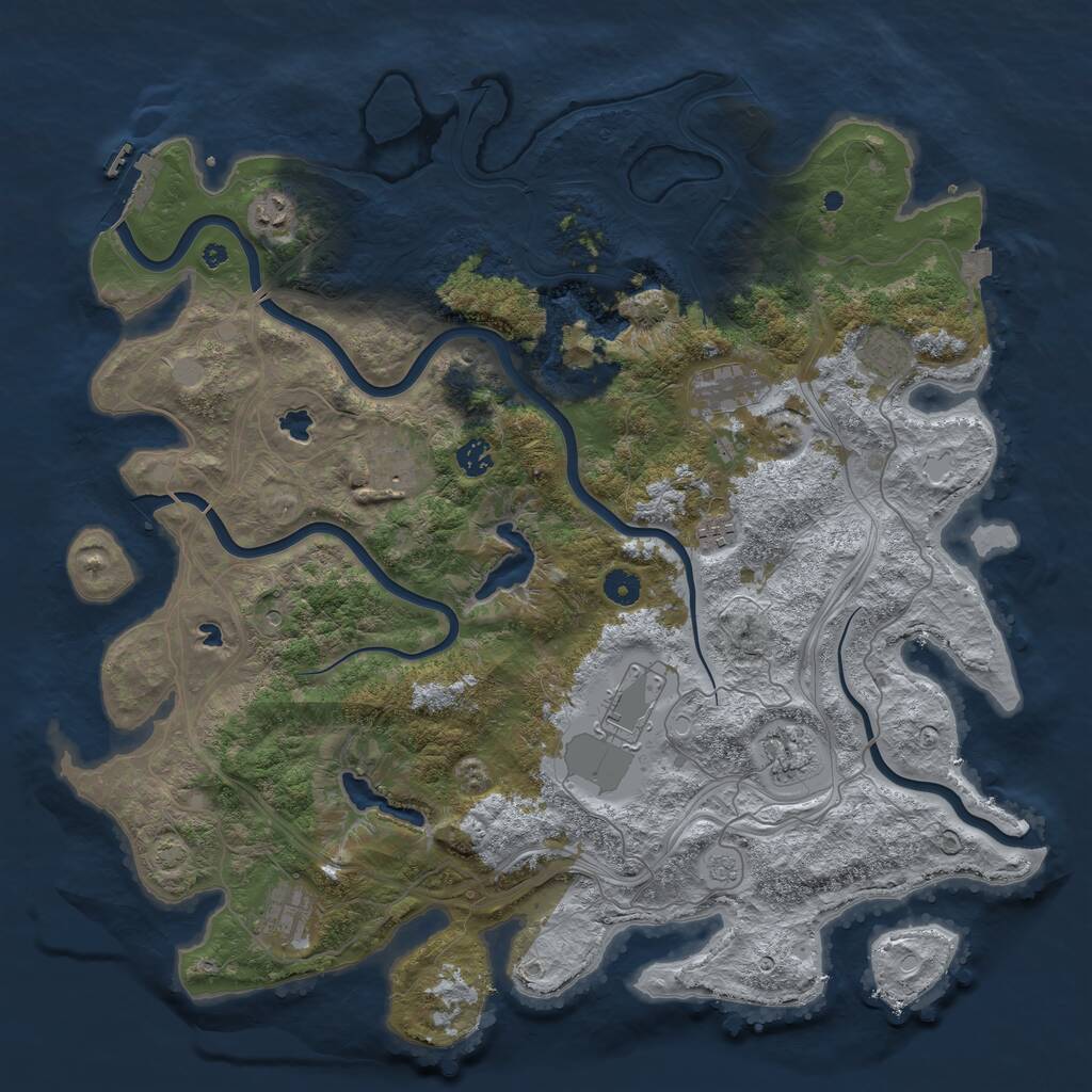 Rust Map: Procedural Map, Size: 4500, Seed: 10848, 14 Monuments