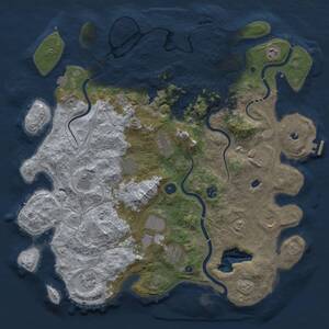 Thumbnail Rust Map: Procedural Map, Size: 4500, Seed: 227947363, 17 Monuments