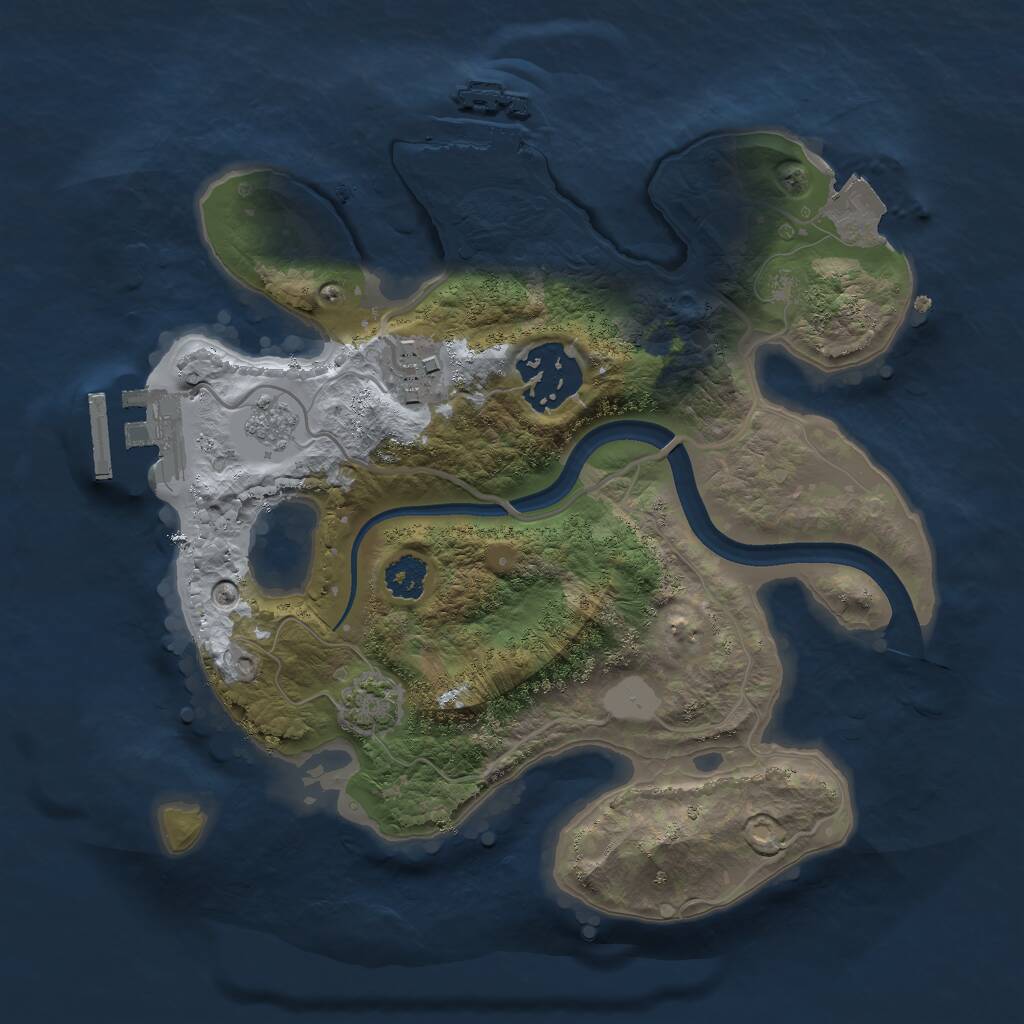 Rust Map: Procedural Map, Size: 2400, Seed: 211448, 7 Monuments