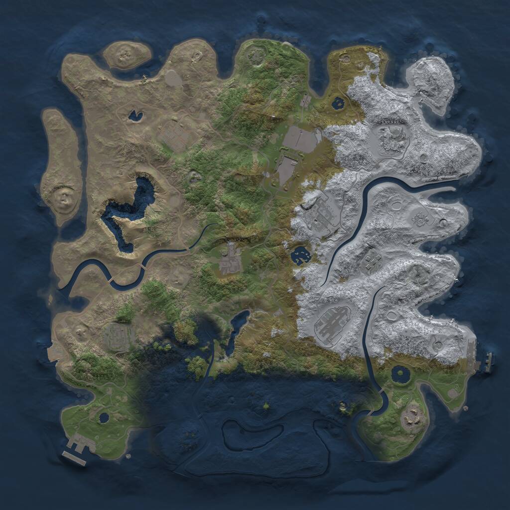 Rust Map: Procedural Map, Size: 4096, Seed: 1586562581, 16 Monuments