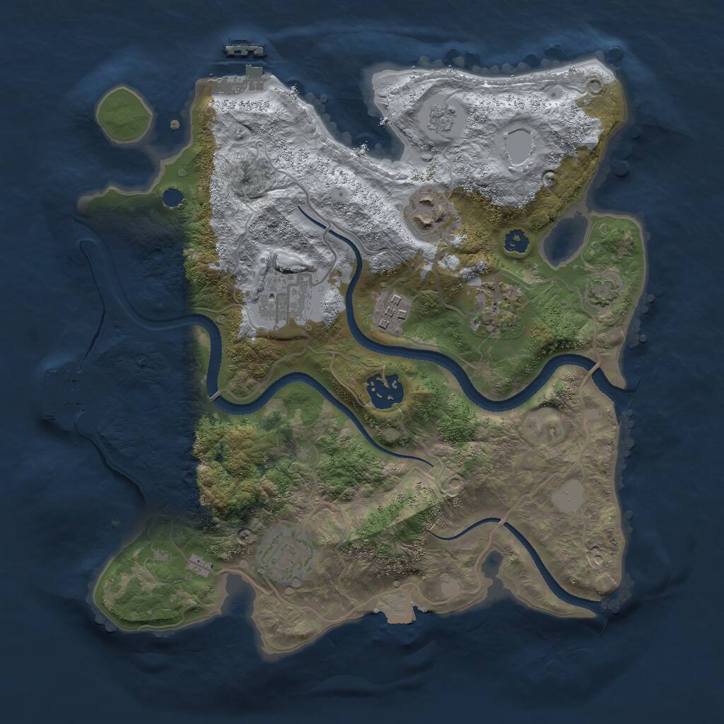 Rust Map: Procedural Map, Size: 3000, Seed: 10424552, 11 Monuments