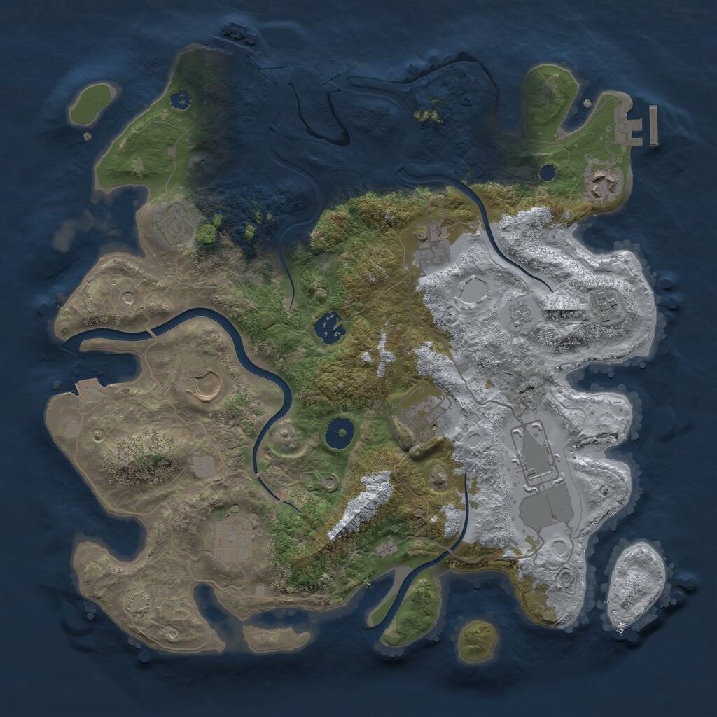 Rust Map: Procedural Map, Size: 3600, Seed: 1535744049, 15 Monuments