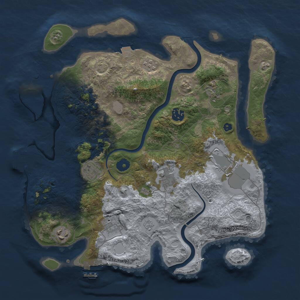 Rust Map: Procedural Map, Size: 3500, Seed: 6379578, 14 Monuments
