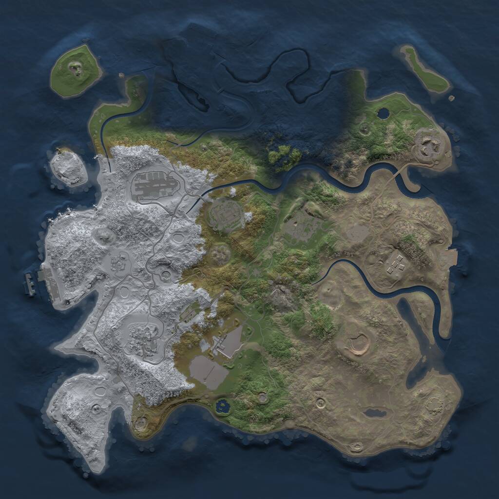Rust Map: Procedural Map, Size: 3500, Seed: 1603177835, 14 Monuments