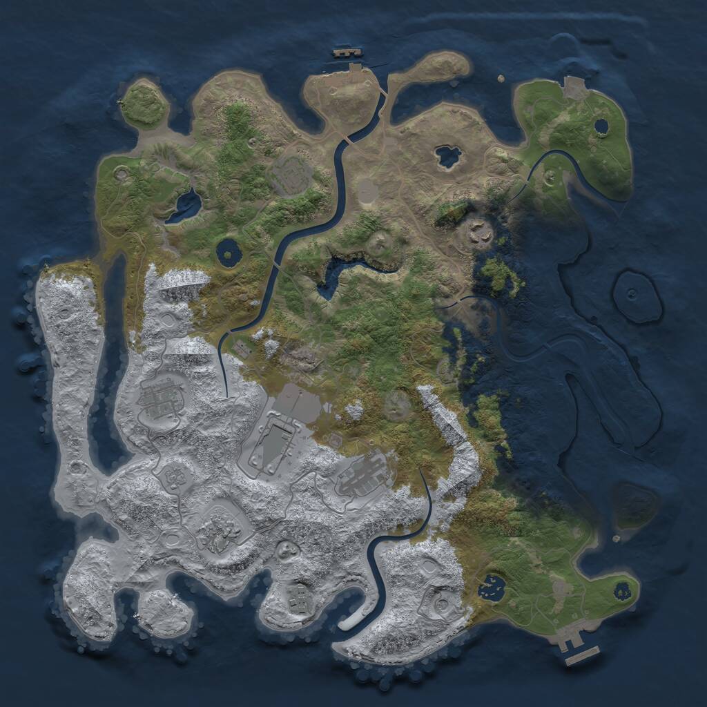 Rust Map: Procedural Map, Size: 4000, Seed: 339280956, 14 Monuments
