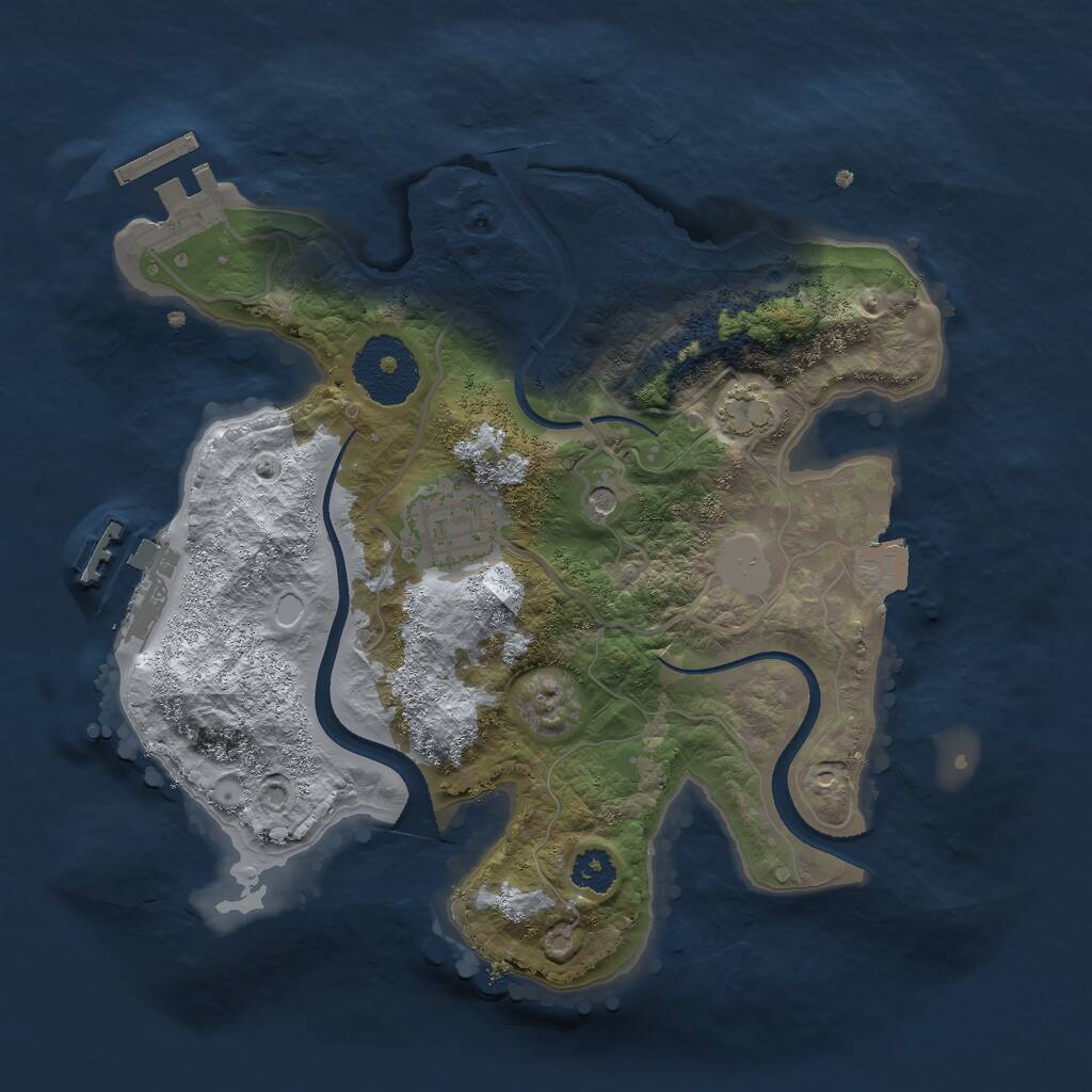 Rust Map: Procedural Map, Size: 2500, Seed: 4201337, 6 Monuments