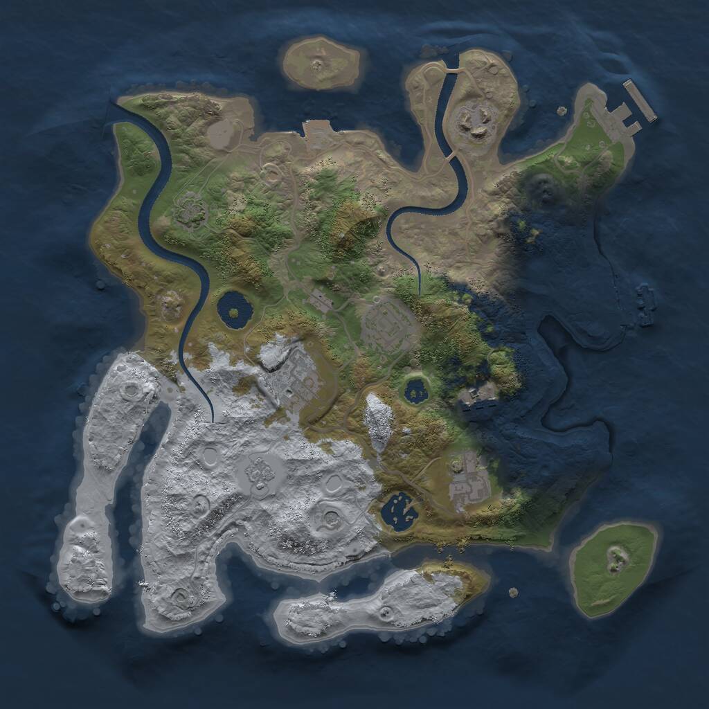 Rust Map: Procedural Map, Size: 3000, Seed: 2279234, 12 Monuments