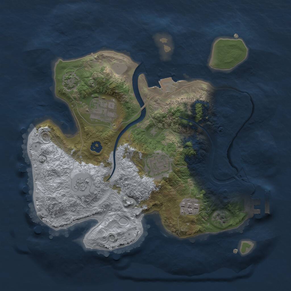 Rust Map: Procedural Map, Size: 2500, Seed: 12365144, 7 Monuments