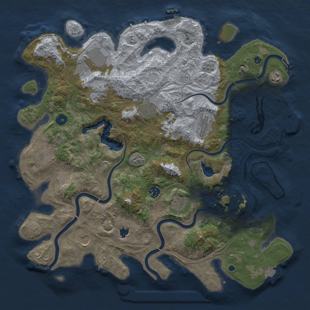 Rust Map: Procedural Map, Size: 4250, Seed: 1934719868, 16 Monuments