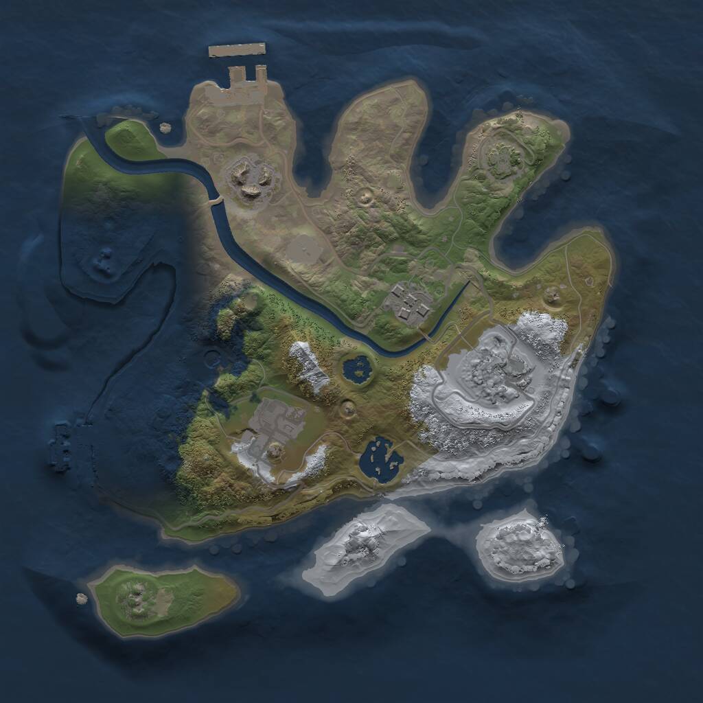Rust Map: Procedural Map, Size: 2499, Seed: 997554793, 10 Monuments