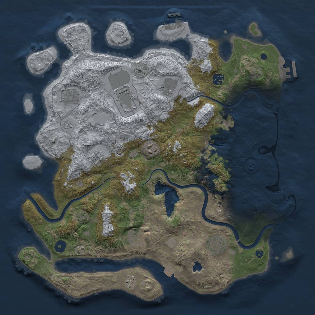 Rust Map: Procedural Map, Size: 4000, Seed: 479446713, 15 Monuments