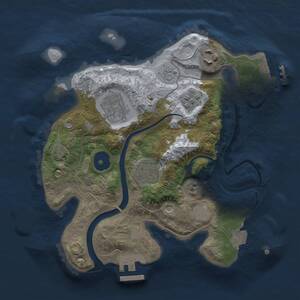 Thumbnail Rust Map: Procedural Map, Size: 2500, Seed: 411284661, 10 Monuments