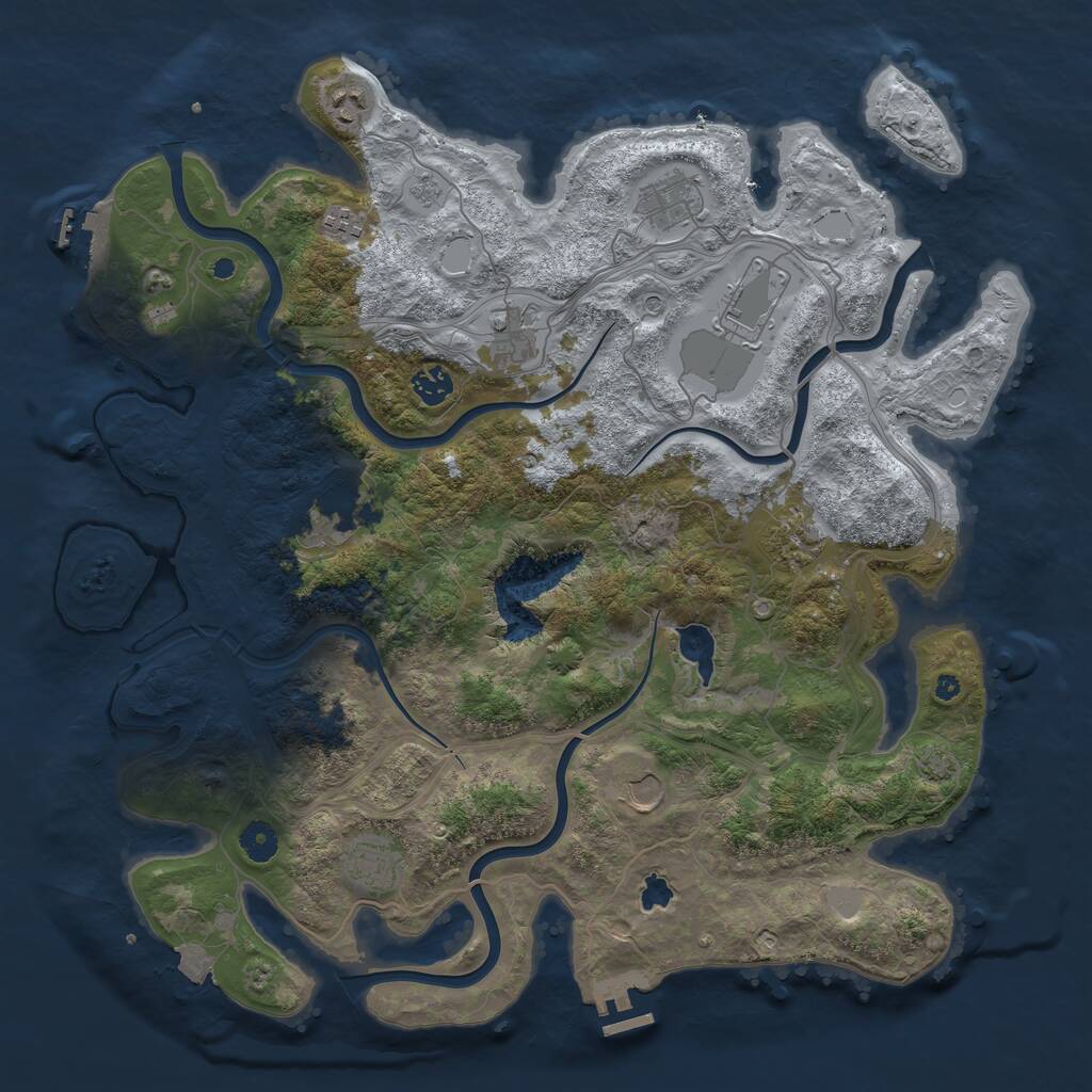 Rust Map: Procedural Map, Size: 4250, Seed: 1217497737, 16 Monuments