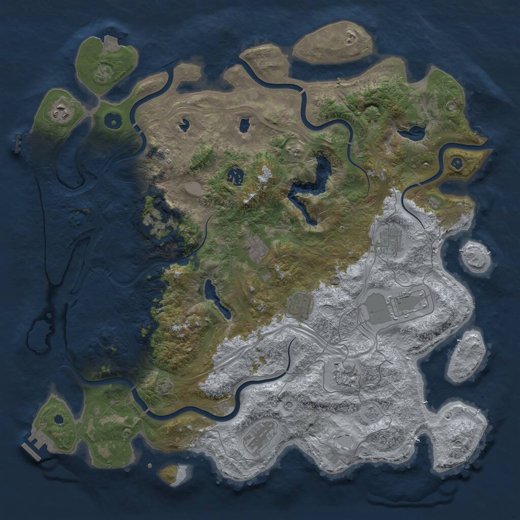 Rust Map: Procedural Map, Size: 4500, Seed: 981601736, 16 Monuments