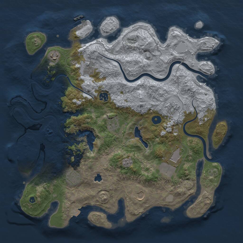 Rust Map: Procedural Map, Size: 4000, Seed: 1781913720, 15 Monuments