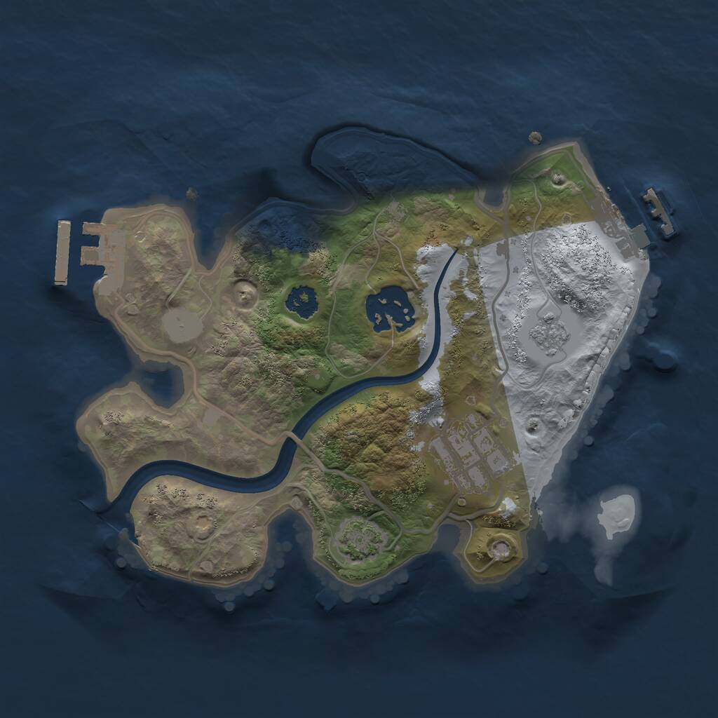 Rust Map: Procedural Map, Size: 2250, Seed: 74, 7 Monuments