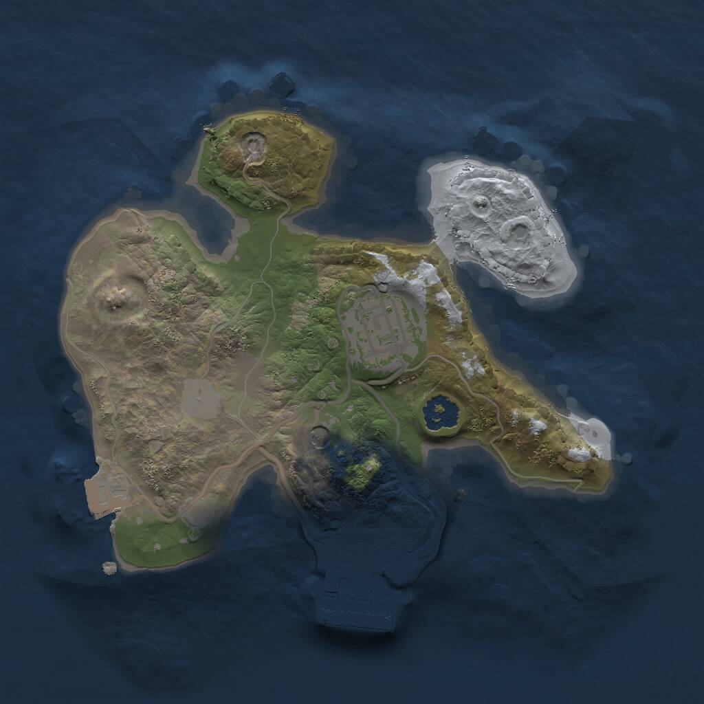 Rust Map: Procedural Map, Size: 2000, Seed: 402112609, 4 Monuments